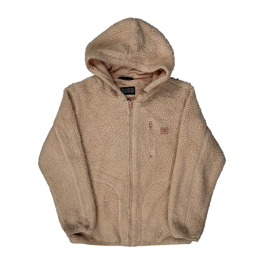 Vintage Billabong Sherpa Fleece Jacket - Large Beige Faux Fur
