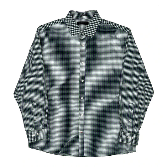 Vintage Tommy Hilfiger Slim Fit Shirt - Large Green Cotton
