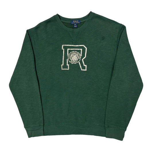Vintage Age 18-20 Polo By Ralph Lauren College Sweatshirt - XL Green Cotton