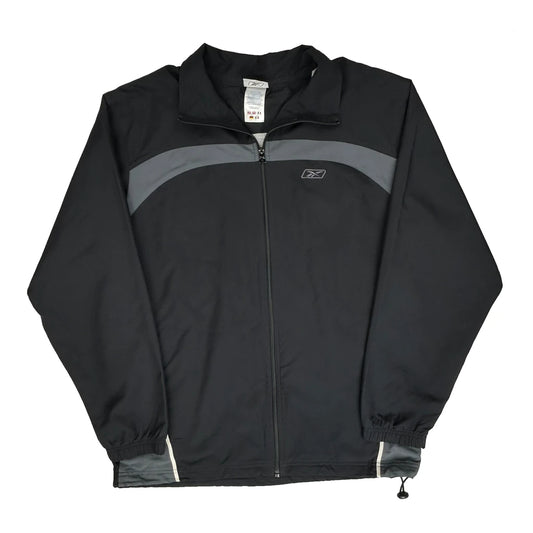 Reebok Striped Track Jacket - Medium Black Polyester