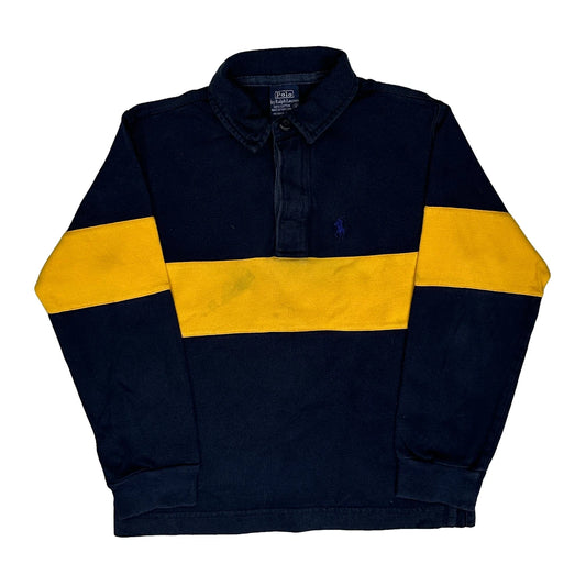 Age 5 Polo By Ralph Lauren Striped Rugby Shirt - Small Navy Cotton
