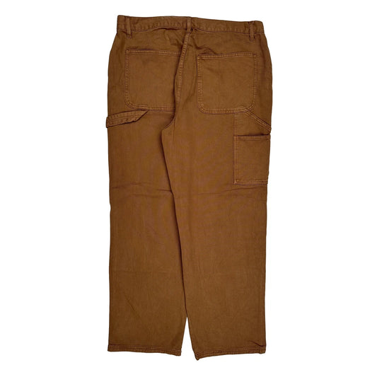 Vintage Rsq Double Knee Carpenter Trousers - 37W 32L Brown Cotton