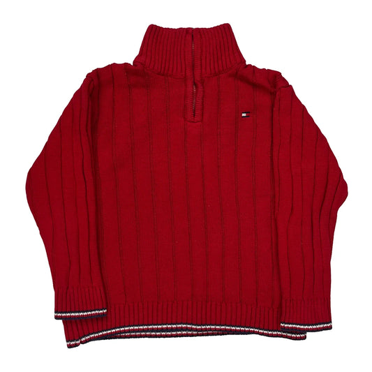 Age 5 Tommy Hilfiger 1/4 Zip - XS Red Cotton