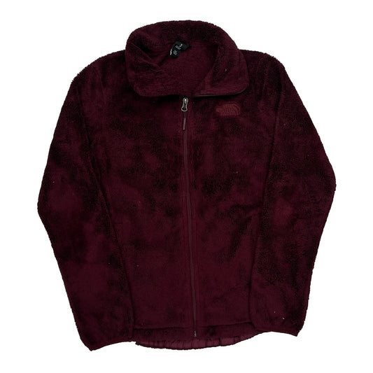 Vintage The North Face Fleece Jacket - Small Burgundy Polyester