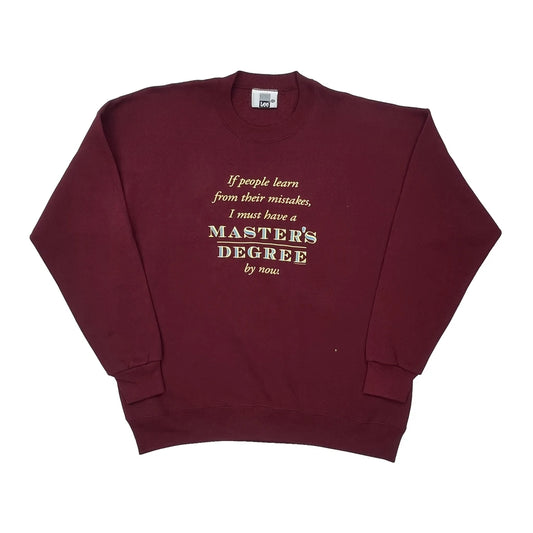 Masters Degree Lee Sweatshirt - 2XL Burgundy Cotton Blend
