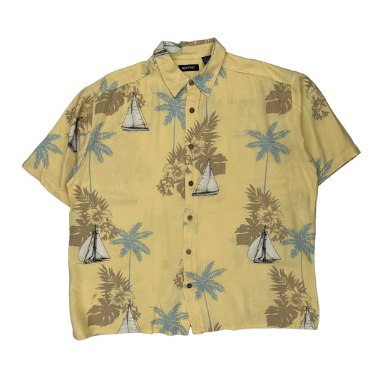Puritan Hawaiian Shirt - XL Yellow Viscose