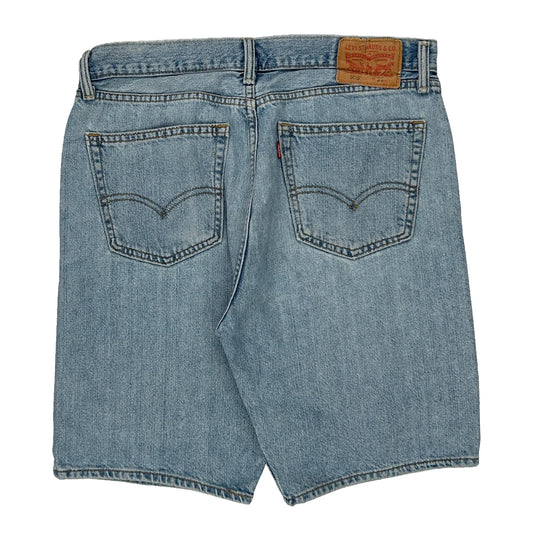 505 Levis Denim Shorts - 35W 10L Light Wash Cotton