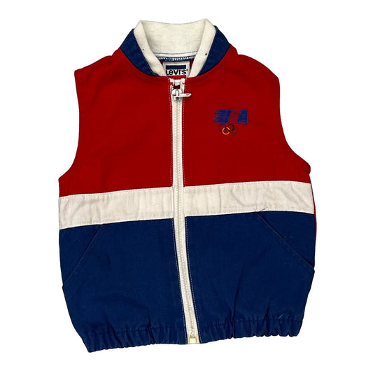 Usa Olympics, Age 6 Levis Graphic Gilet - Small Blue Cotton