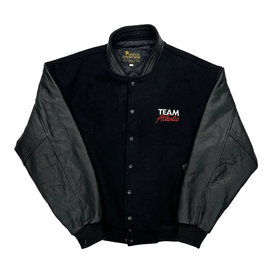 Team Atlantic Cowhide Promotional Varsity Jacket - XL Black Leather