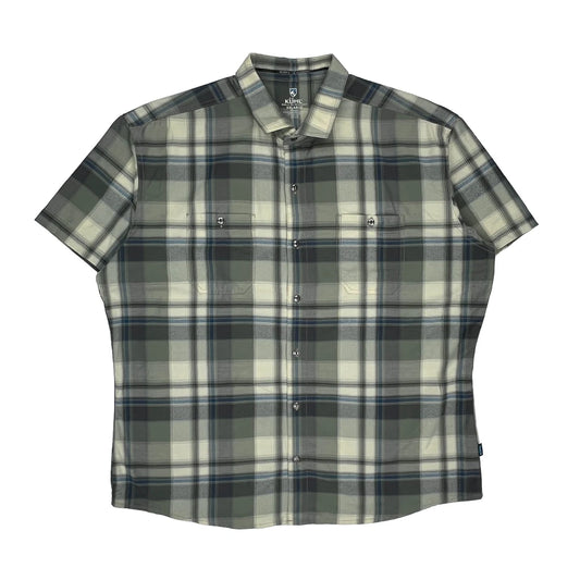 Kuhl Checked Short Sleeve Shirt - 2XL Green Cotton