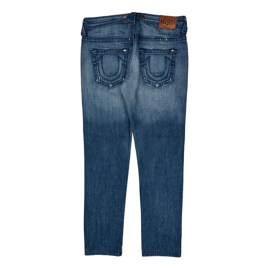 True Religion Slim Fit Jeans - 33W 31L Blue Cotton