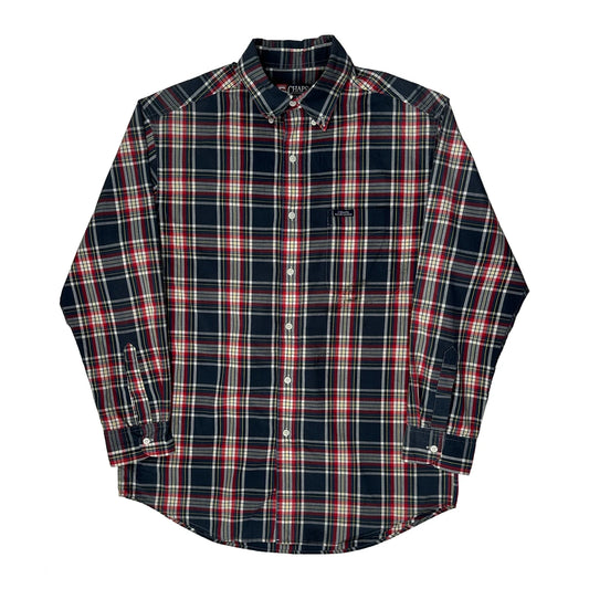 Chaps Ralph Lauren Checked Flannel Shirt - Medium Navy Cotton Blend