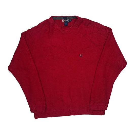 Vintage Chaps Ralph Lauren Jumper - Large Red Cotton