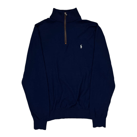 Ralph Lauren 1/4 Zip - XL Navy Merino Wool