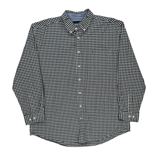 Tommy Hilfiger Checked Shirt - Large Black & White Cotton Blend
