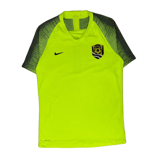 Nike Fitted Football Shirt - Small Yellow Polyester