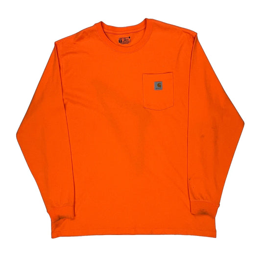 Carhartt Tall Long Sleeve T-Shirt - 2XL Orange Cotton