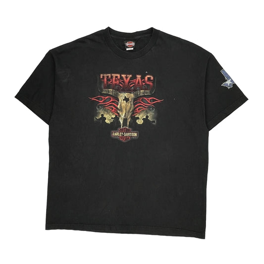 Texas Harley Davidson Graphic T-Shirt - 2XL Black Cotton
