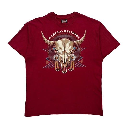 Oakland California Harley Davidson Graphic T-Shirt - XL Red Cotton