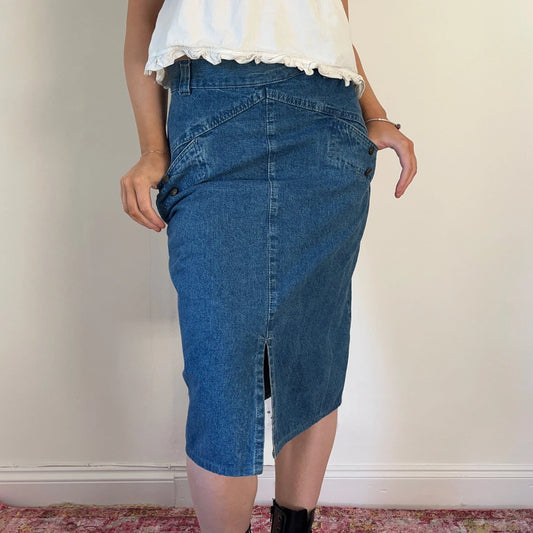 Vintage blue Unbranded Denim Skirt - womens 28" waist