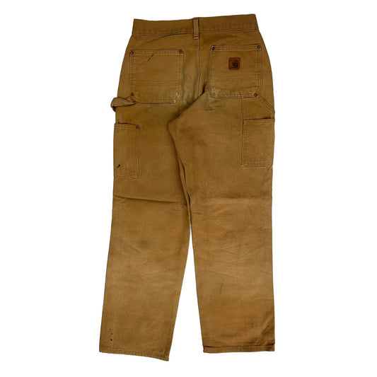 Vintage Brn Carhartt Double Knee Carpenter Trousers - 28W 30L Khaki Cotton