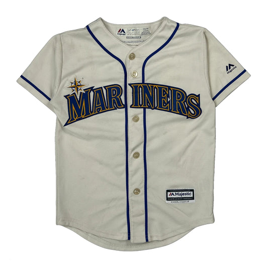 Age 8 Majestic Mlb Jersey - Small White Polyester