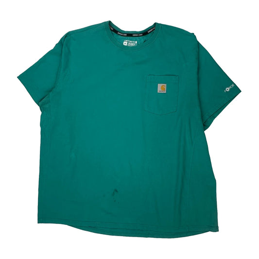 Carhartt T-Shirt - 2XL Green Cotton