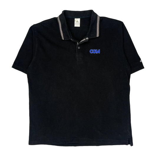 Adidas College Polo Shirt - Large Black Cotton
