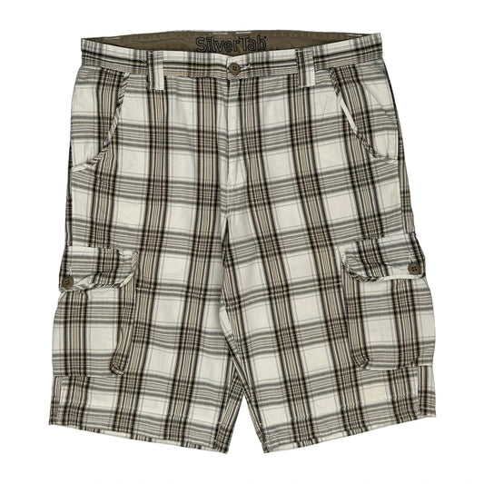 Levis Checked Cargo Shorts - 38W 12L Brown Cotton