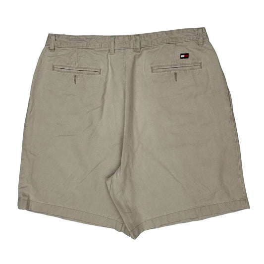 Tommy Hilfiger Pleated Chino Shorts - 34W 8L Khaki Cotton