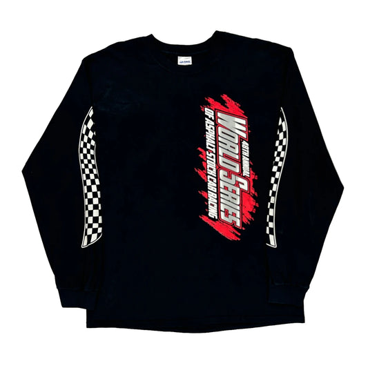 Gildan Nascar Long Sleeve T-Shirt - Large Black Cotton