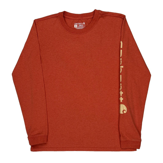Carhartt Long Sleeve T-Shirt - Small Red Cotton