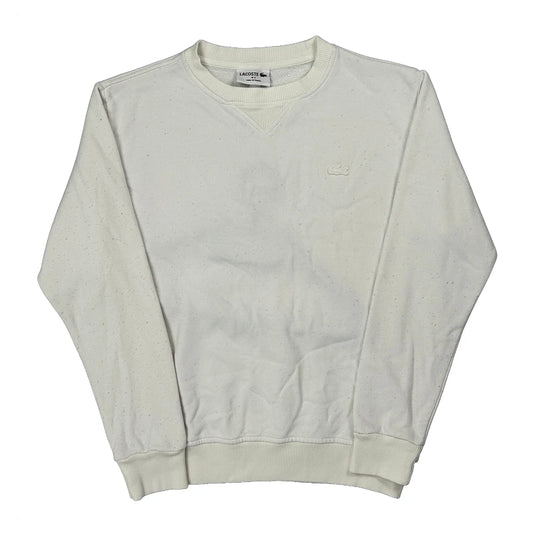 Lacoste Sweatshirt - Medium White Cotton