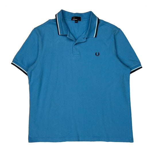 Fred Perry Polo Shirt - XL Blue Cotton