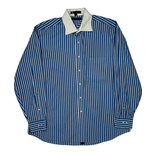 Tommy Hilfiger Striped Shirt - Large Blue Cotton
