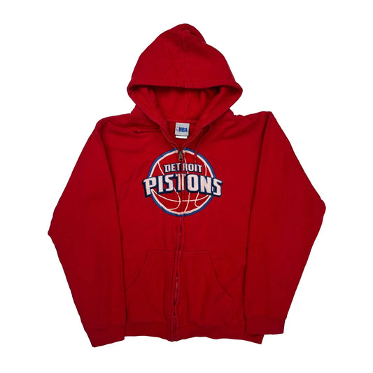 Detroit Pistons Nba Graphic Hoodie - Medium Red Cotton