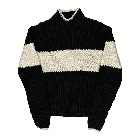 Tommy Hilfiger Striped Jumper - Large White Wool