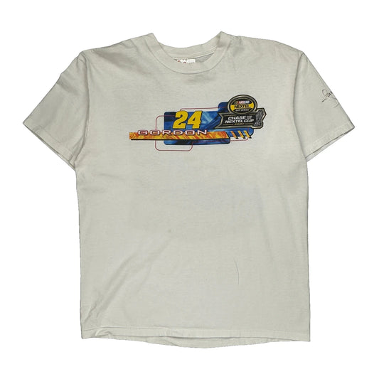 Gordon Chase Authentics Nascar T-Shirt - Large White Cotton