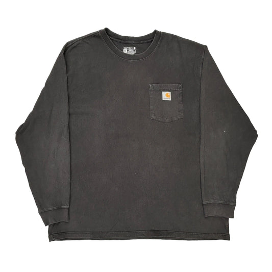 Carhartt Long Sleeve T-Shirt - 2XL Black Cotton