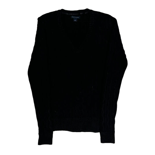 Tommy Hilfiger V-Neck Jumper - Medium Black Wool