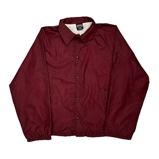 Vintage Athletic Works Windbreaker - Large Burgundy Polyester