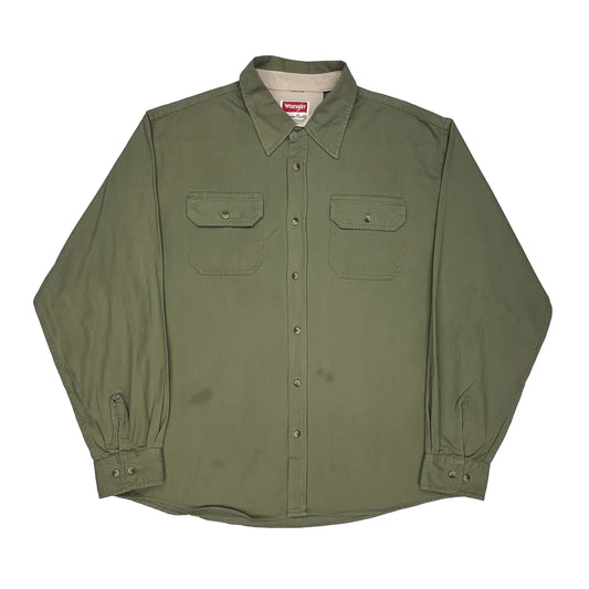 Wrangler Shirt - XL Green Cotton