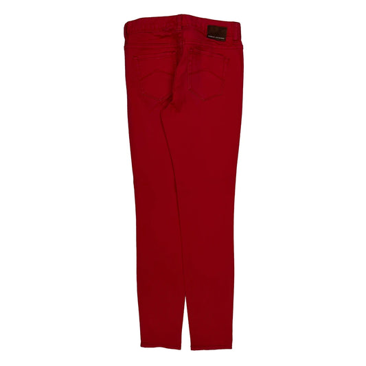 Vintage Armani Exchange Slim Fit Trousers - 28W UK 8 Red Cotton