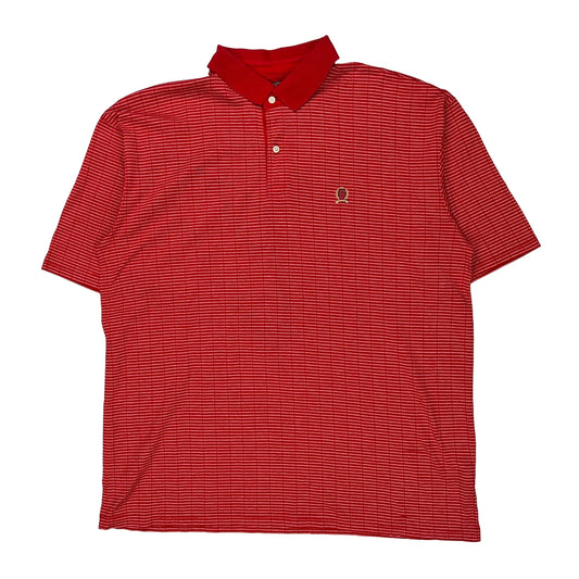 Tommy Hilfiger Striped Polo Shirt - XL Red Cotton