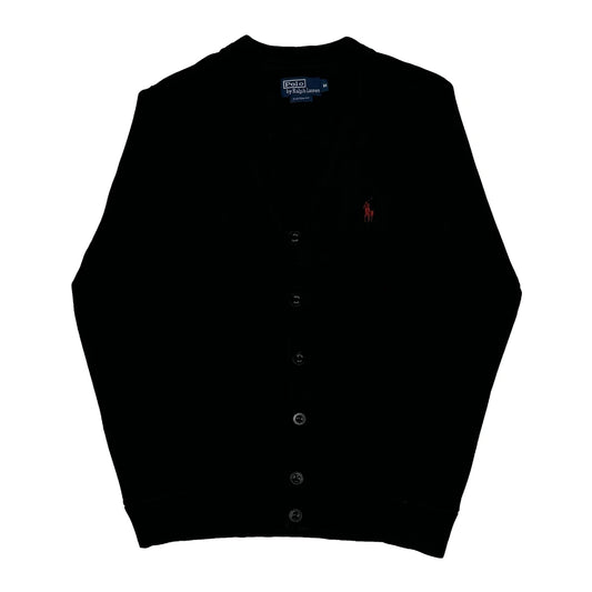 Vintage Polo By Ralph Lauren Cardigan - Medium Black Cotton