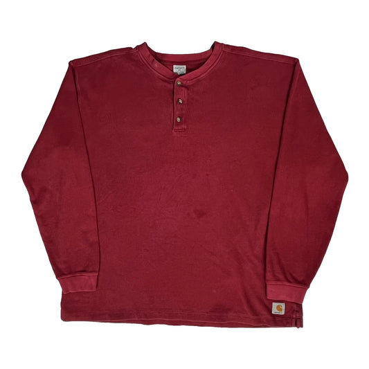 Carhartt Long Sleeve T-Shirt - XL Red Cotton