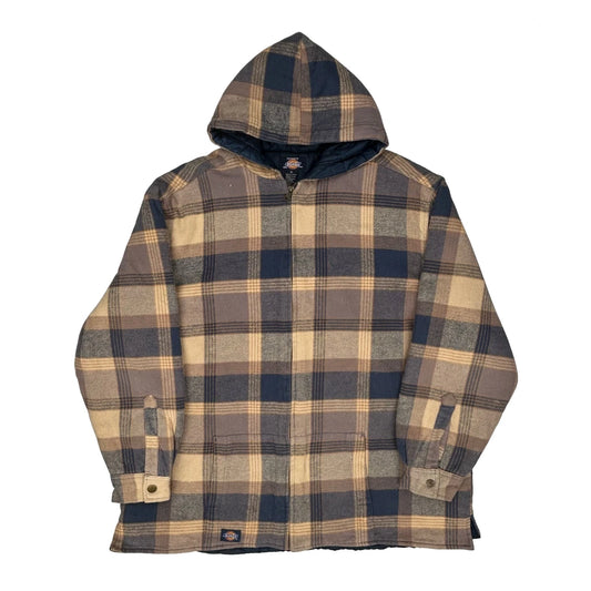 Vintage Authentic Dickies Checked Jacket - XL Brown Cotton