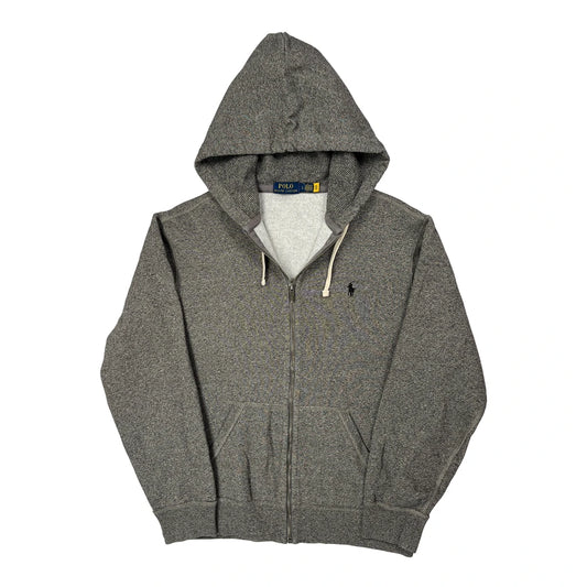 Polo By Ralph Lauren Full Zip Hoodie - Large Grey Cotton