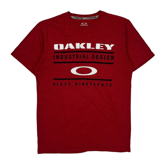 Oakley T-Shirt - Medium Red Cotton