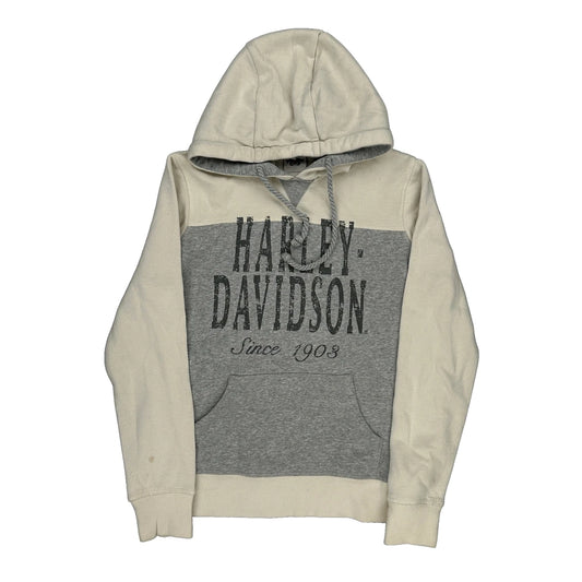 Harley Davidson Hoodie - Medium Cream Cotton Blend